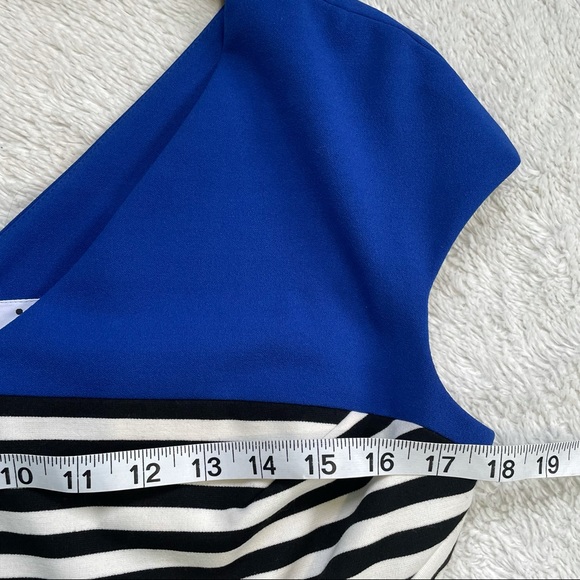 Julia Jordan Geometric Color Block V-Neck Fit Flare With Stripes Size 10 - Picture 4 of 9